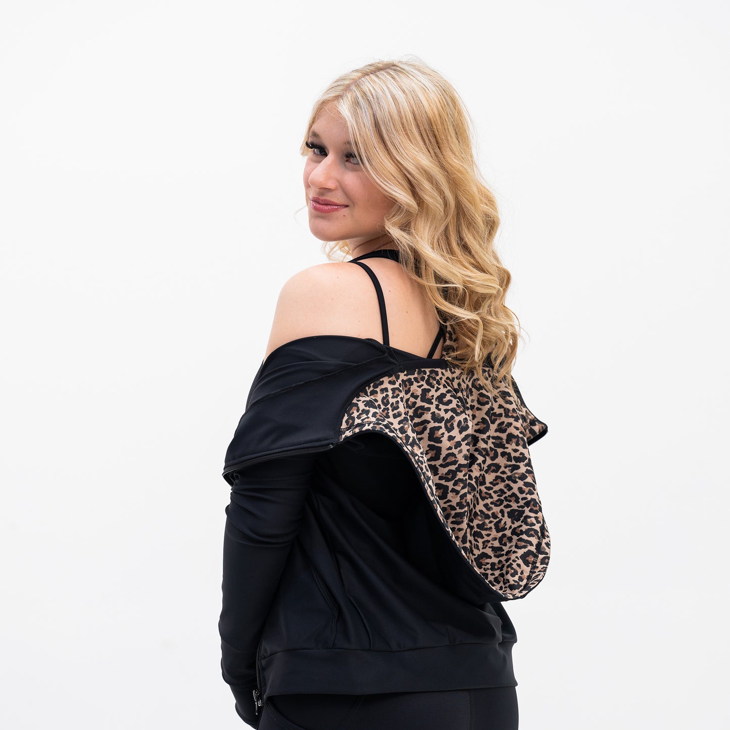 Jacket with Hoodie, Pockets and Zipped Front
