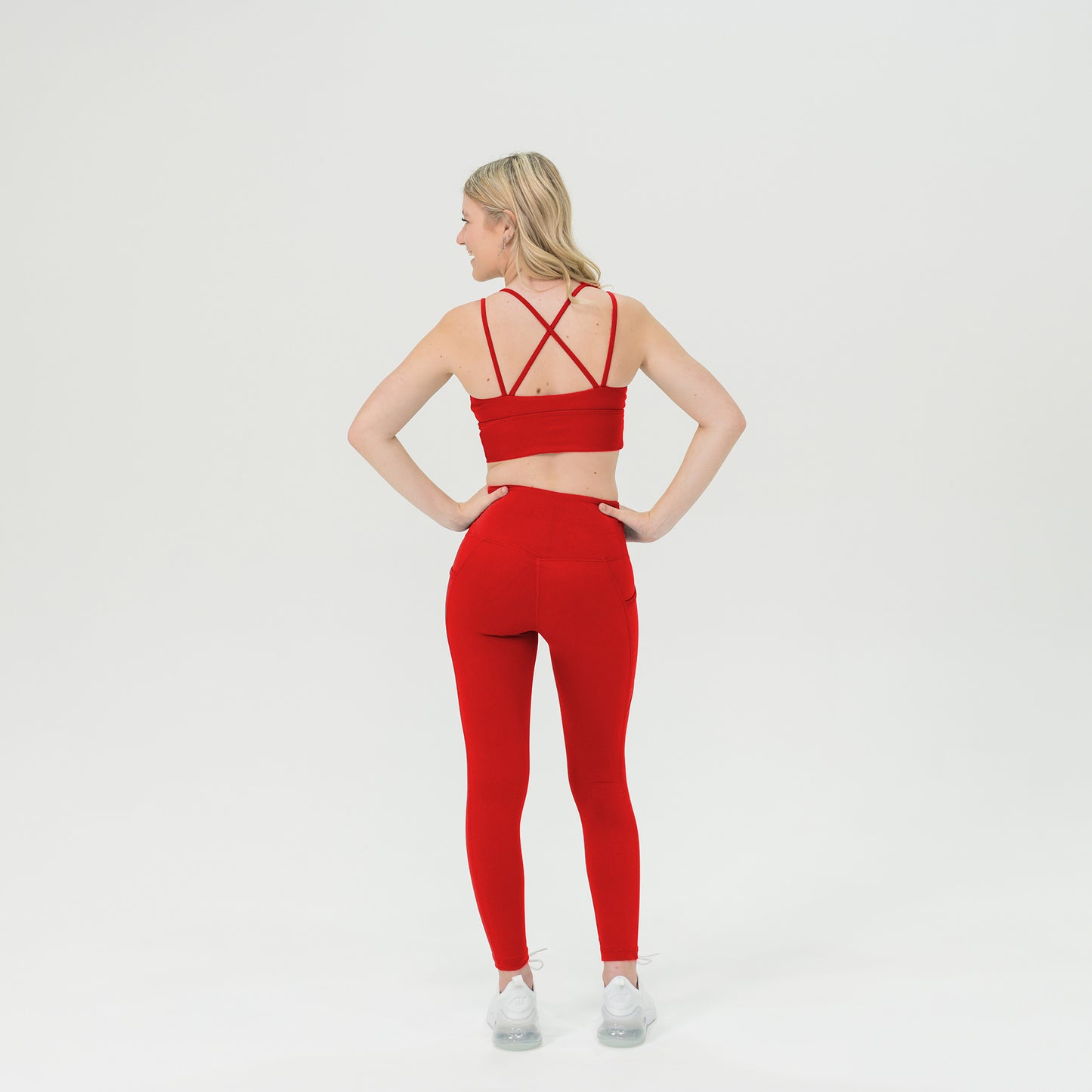 Womens Compression Crop Top Strap Back