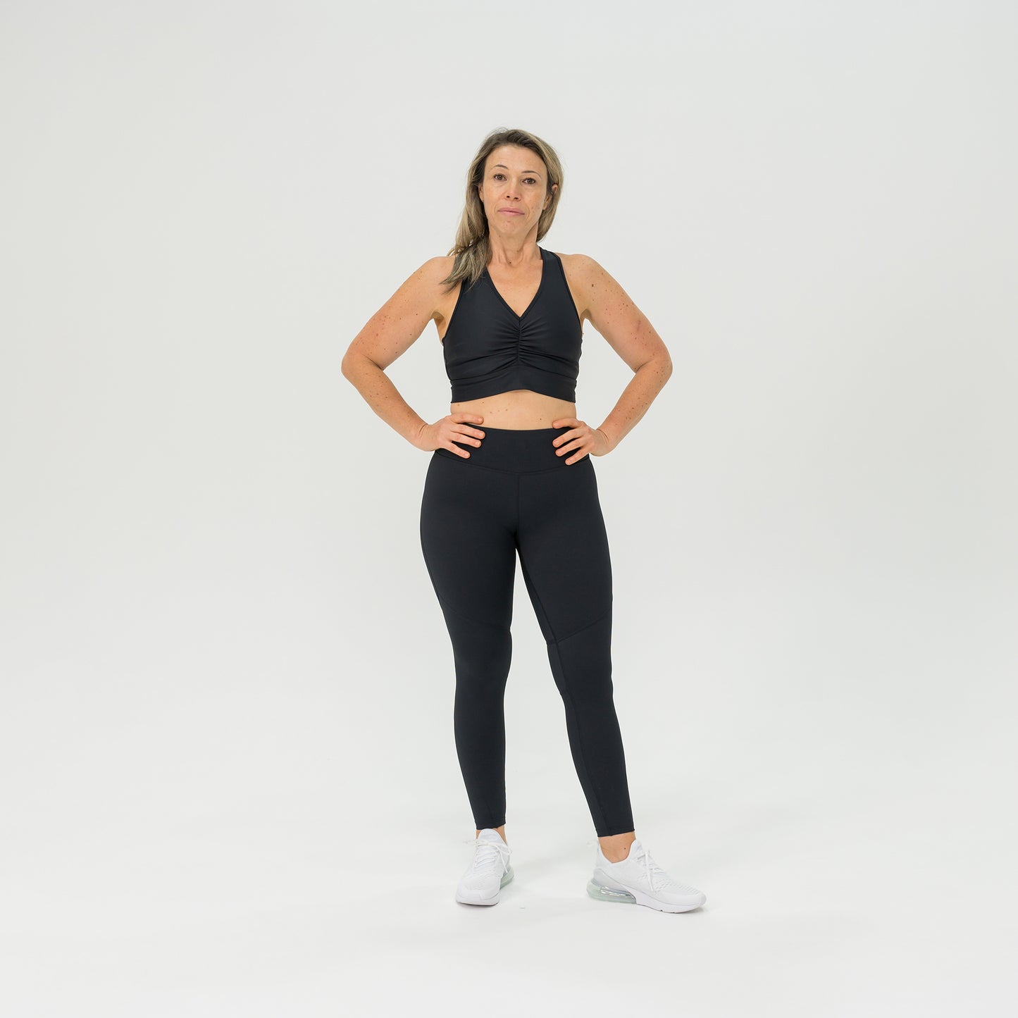 Full Length Womens Compression Leggings with panel