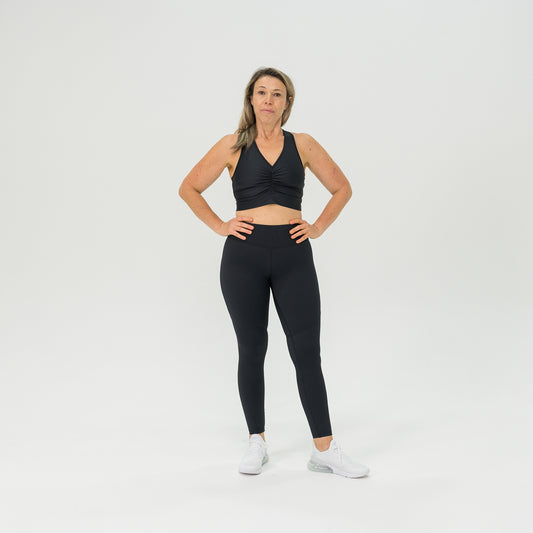 Full Length Womens Compression Leggings with panel