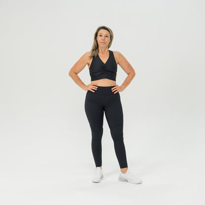Full Length Womens Compression Leggings with panel