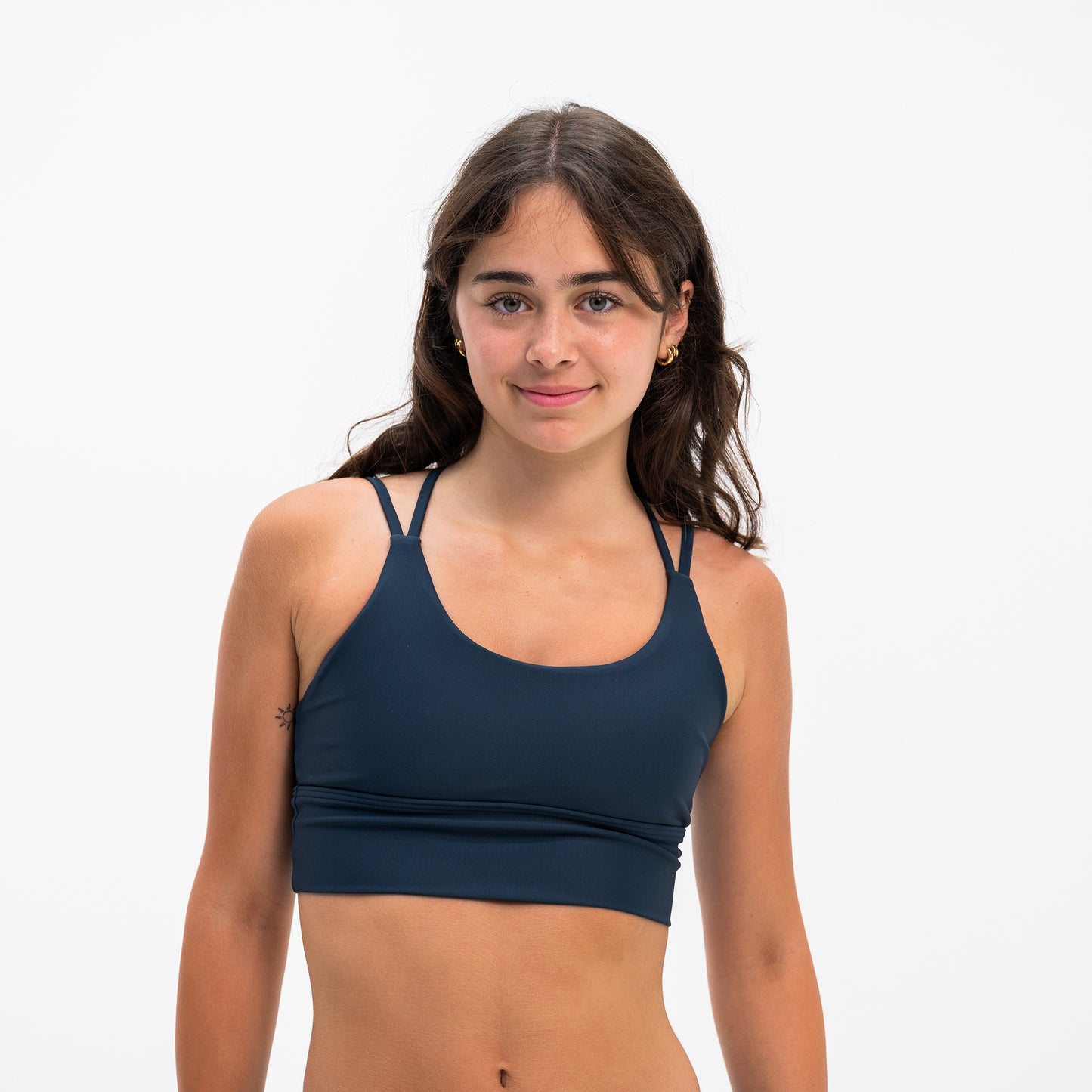 Womens Compression Crop Top Strap Back