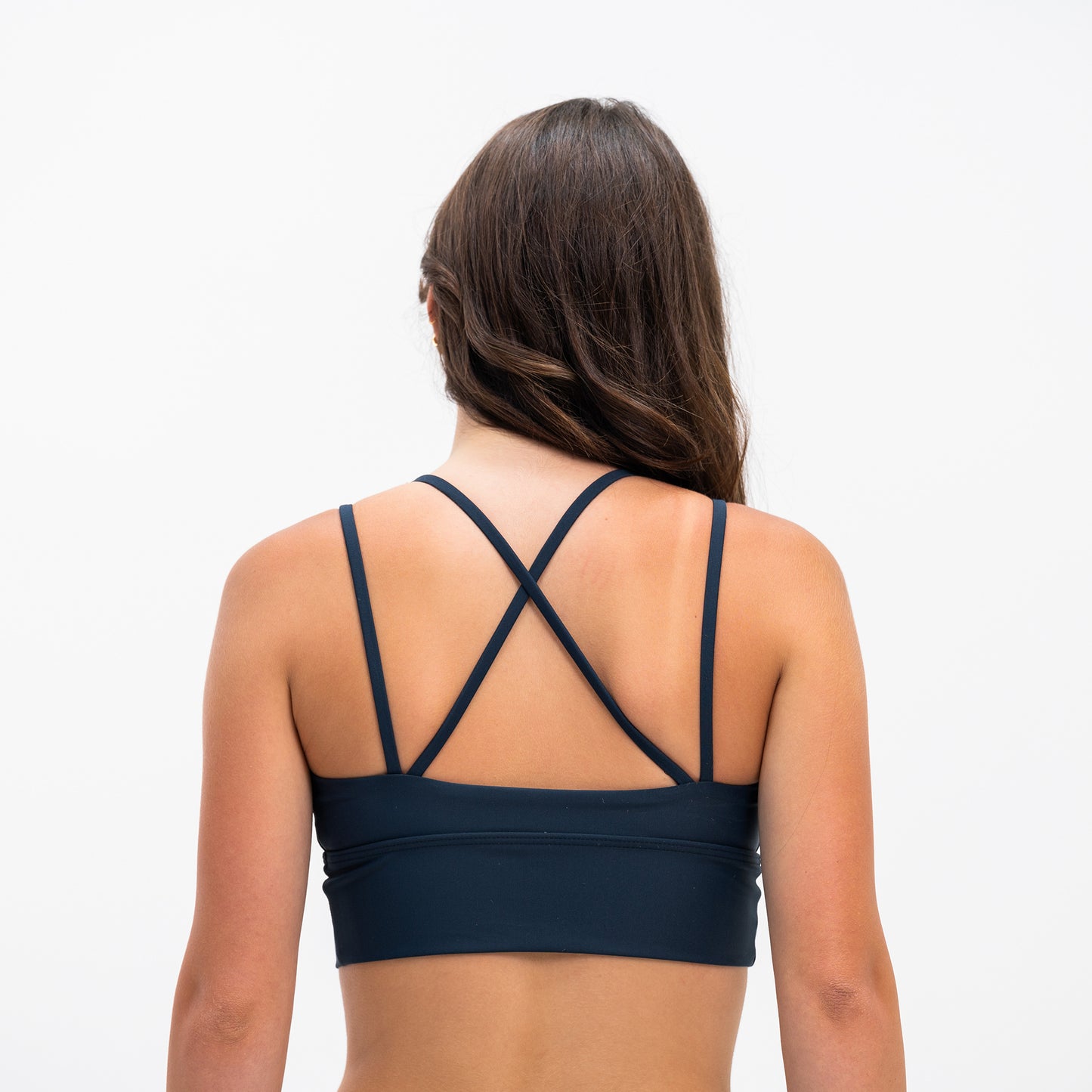 Womens Compression Crop Top Strap Back