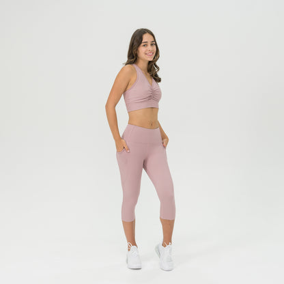 3/4 Womens Compression Leggings with pocket