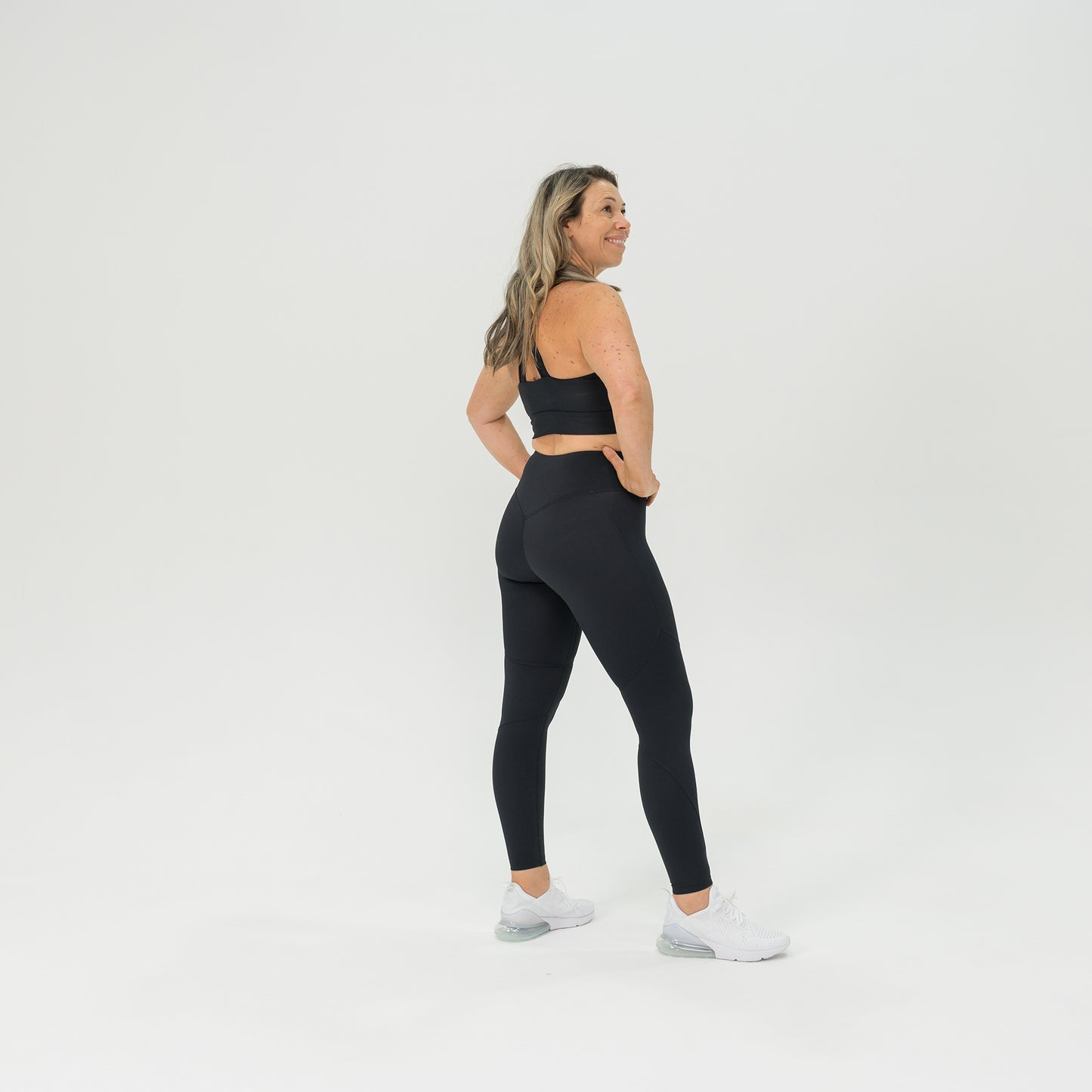 Full Length Womens Compression Leggings with panel