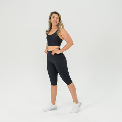 Womens Compression Crop Top Strap Back