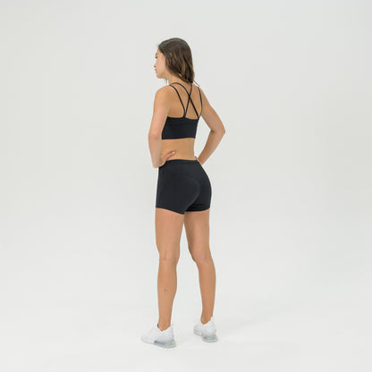 Womens Compression Crop Top Strap Back