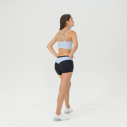 Womens Compression Crop Top Strap Back