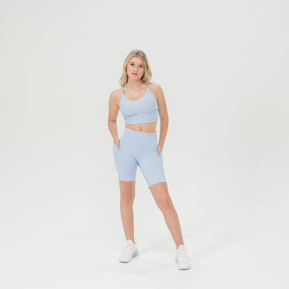 Womens Compression Crop Top Strap Back