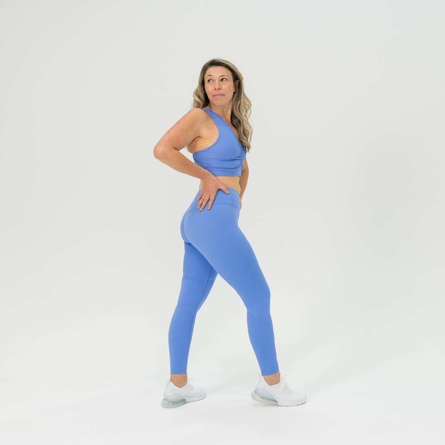 Womens Compression Gathered Front Crop Top