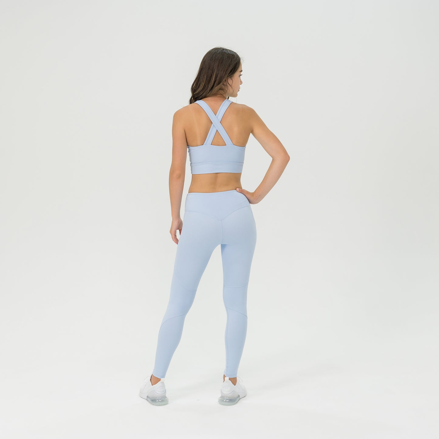 Womens Compression Gathered Front Crop Top