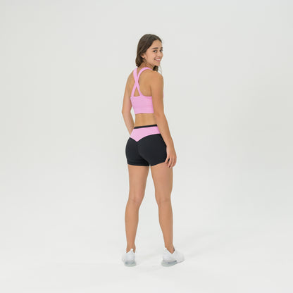 Womens Compression Gathered Front Crop Top