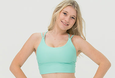 Womens Compression Crop Top Strap Back